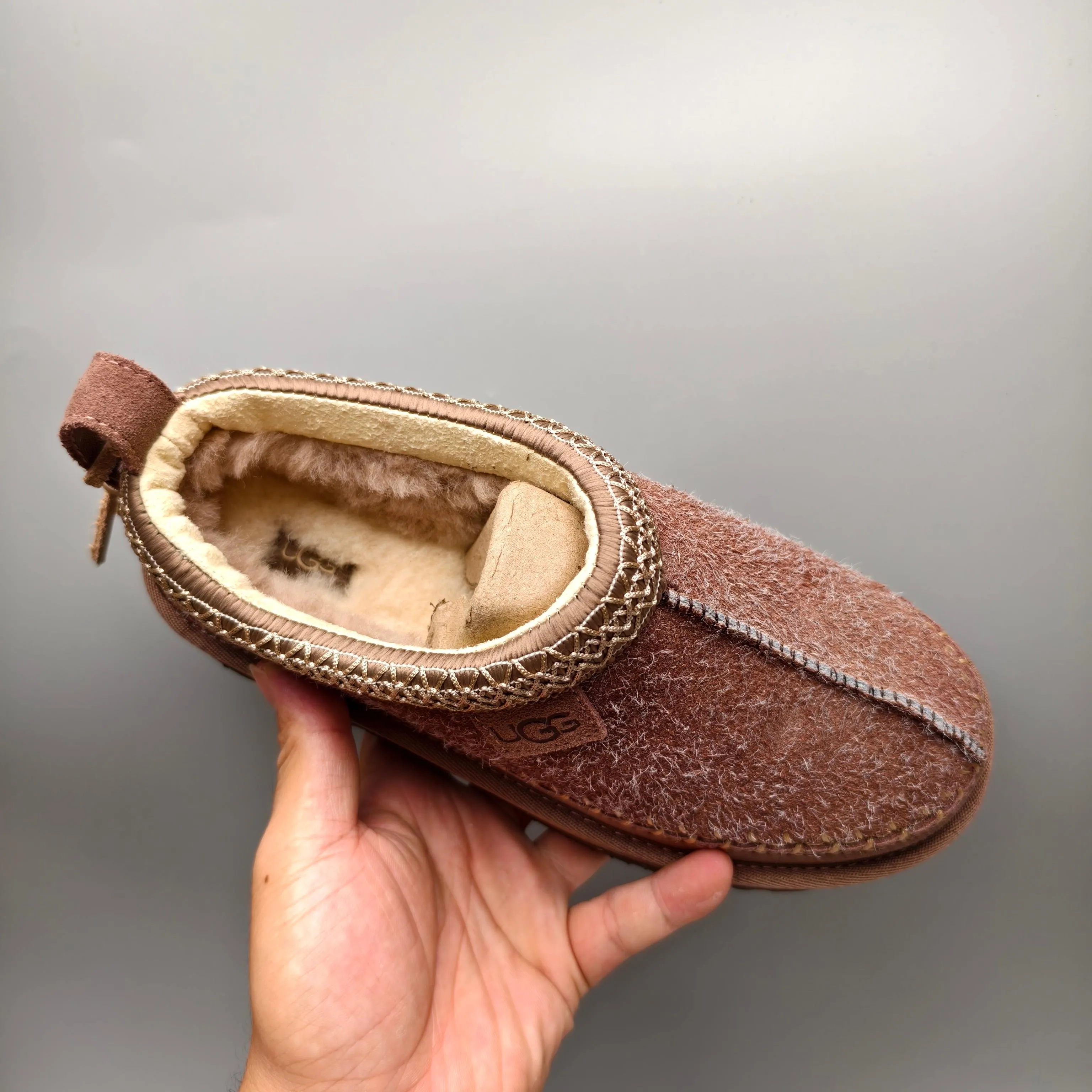 💰520 UGG sheepskin all-in-one snow boots 1444 ethnic style anti-suede back strap women's shoes color: sand brown matching size: 35-40
